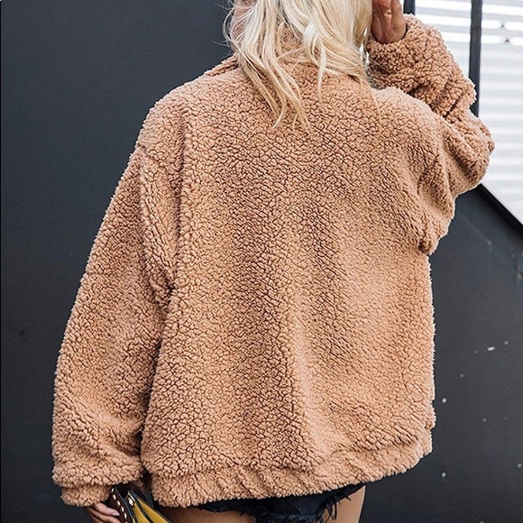 Women’s long sleeve shaggy oversized jacket - Picture 6 of 6